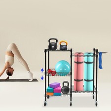 Función multiusos soporte de pesas esteras de yoga y estante de almacenamiento de mancuernas DHL