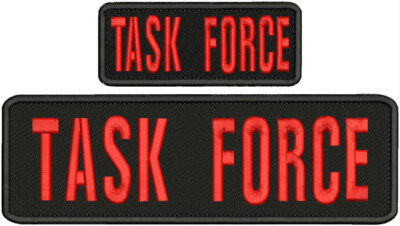 Task Force Raptor Patch TASK FORCE Embroidery Patch 3X10 and 2x5 Hook on back Red ON BLACK | eBay
