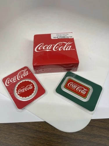 Coca-Cola 999 Silver Lot Includes APMEX 1oz Round, 1oz Bar & APMEX 6g Bottle Cap