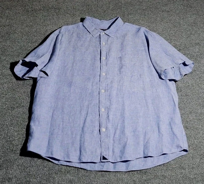 UNTUCKit Men's Short Sleeve Linen Button-Down Shirt Size XXL