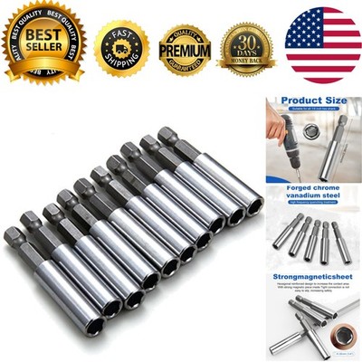 10 Piece Set of Magnetic Extension Bit Holders - Enhance Your Tool Efficiency