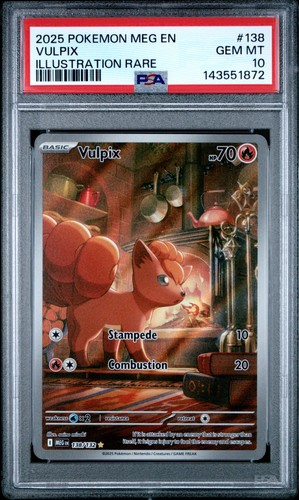 2025 POKEMON MEG EN-MEGA EVOLUTION ILLUSTRATION RARE #138 VULPIX PSA 10