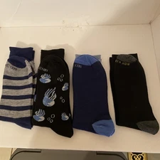 4 pairs Sockopath Crew Length Socks striped,Soild,jellyfish,and boombox