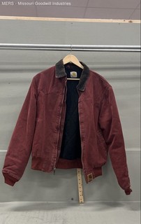 Vintage 90s Carhartt J14 Santa Fe Western Duck Bomber Jacket Maroon Sz M