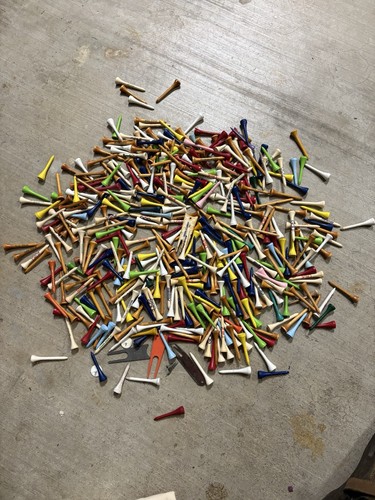 Golf Tees Divot Tools & Ball Markers Assorted Wood Plastic Some VTG