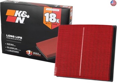K&N Engine Air Filter: Long Life 18,000 Mile Replacement Air Filter: