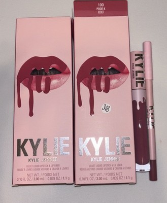 2X KYLIE JENNER Velvet Liquid Lipstick & Lip Liner Kit - 100 Posie K NIB