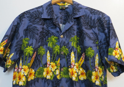 Aloha Fashion Shirt Mens Small Multicolor Hawaiian Floral Button Up Surf Tropic