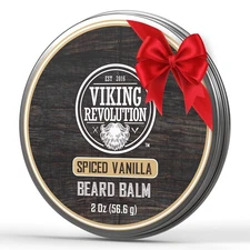 Viking Revolution Spiced Vanilla Beard Balm - Beard Butter with Argan Oil, Beard
