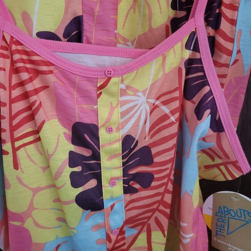 New Girls 2pc Pajamas Sleepwear Pj's Sz L 14 1/2 - 16 1/2 Sleeveless - Picture 2 of 7