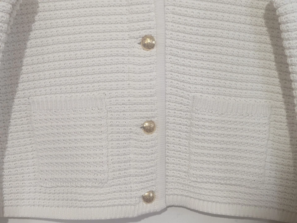 Chaqueta Cárdigan Talbots Mujer Dama Talla L Marfil Clásico Atemporal Sofistocated Foto 4 de 4