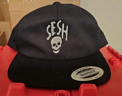 Team Sesh Bones Black Snapback Hat
