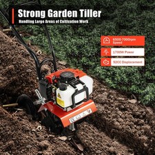 Petrol Cultivator Tiller Garden Rotavator cultivator Soil 52CC Lawn Rotovator