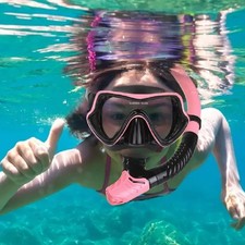 Adult Snorkel Set Diving Mask Tempered Glass Panoramic Anti Fog Swim Gear Kit