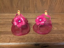 Build A Bear Flip Flops Sandals Pink Jelly With Flower Glitter Base Shoes BABW