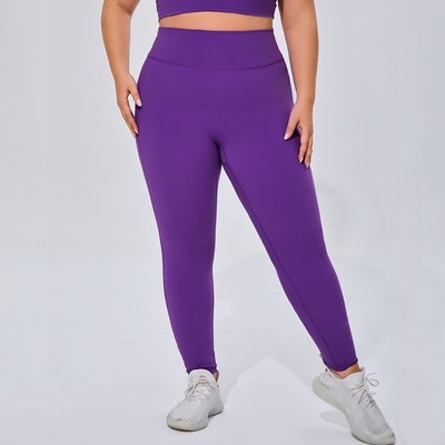 Women's plus size yoga high waisted tight fitting breathable running pants