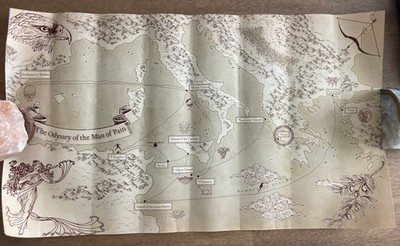 Odyssey Odysseus s Journey Map Printed Art Print Poster  61x35 cm