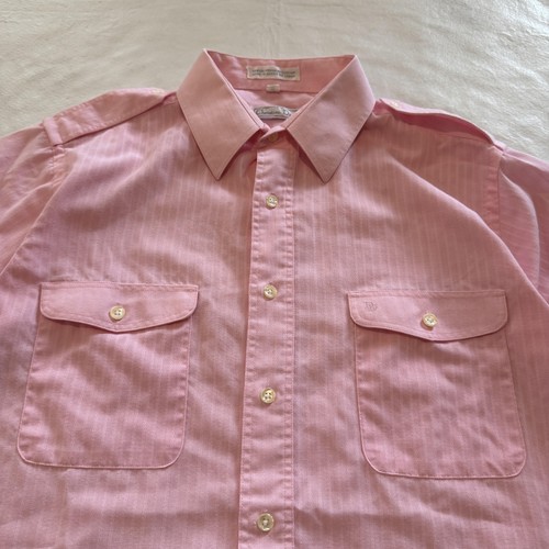 Vintage Christian Dior Shirt Mens Medium Pink Epaulet Pocket Button Up Korea 80s - Picture 2 of 11