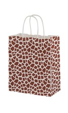 SSWBasics Medium - Giraffe Print Paper Shopping Bags - Case of 100
