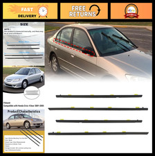 4pcs Weather Stripping Moulding Trim Seal Belt For Honda Civic 2001-2005 4-door