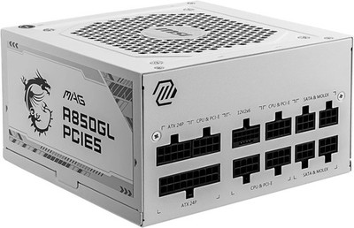 MSI MAG A850GL PCIE5 WHITE Netzteil, 850W, 80 Plus Gold, ATX 3.0, PCIe 5.0 GPU