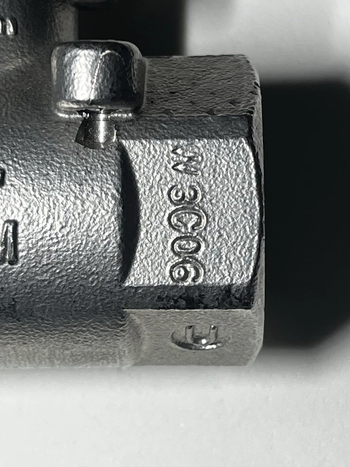 1/2" 2-Piece Full Port Ball Valve, Stainless Steel, FNPT CF8M 2000 WOG - Image 3 of 4