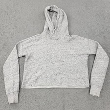 Abercrombie Fitch Cropped Hoodie Womens XS Light Gray Heather Pullover