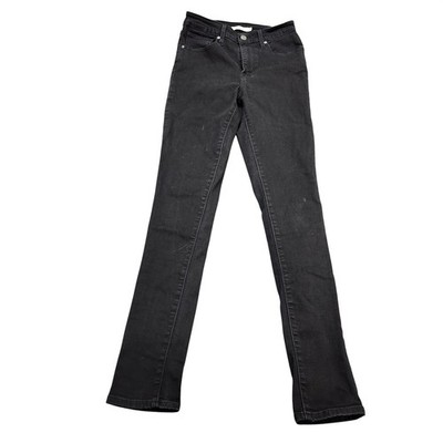 Levis 721 Skinny Jeans Womens 27 Black Dark Wash Mid Rise Slim Denim Pants