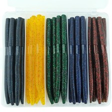 Wacky Worm Bass Lures Kit: 40PCS 5" Senko Worms with Storage Box | Slow-Sink ...