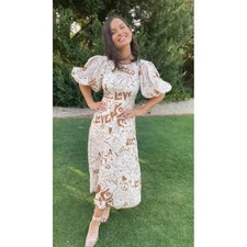 Zimmermann Lovestruck Graffiti Midi Dress Sz 0 AU8 US4 Resort Wedding