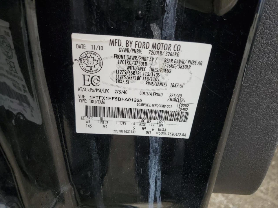 Asiento delantero derecho usado se adapta a: banco pickup Ford F150 2011 40/20/40 R. air ba Foto 2 de 4