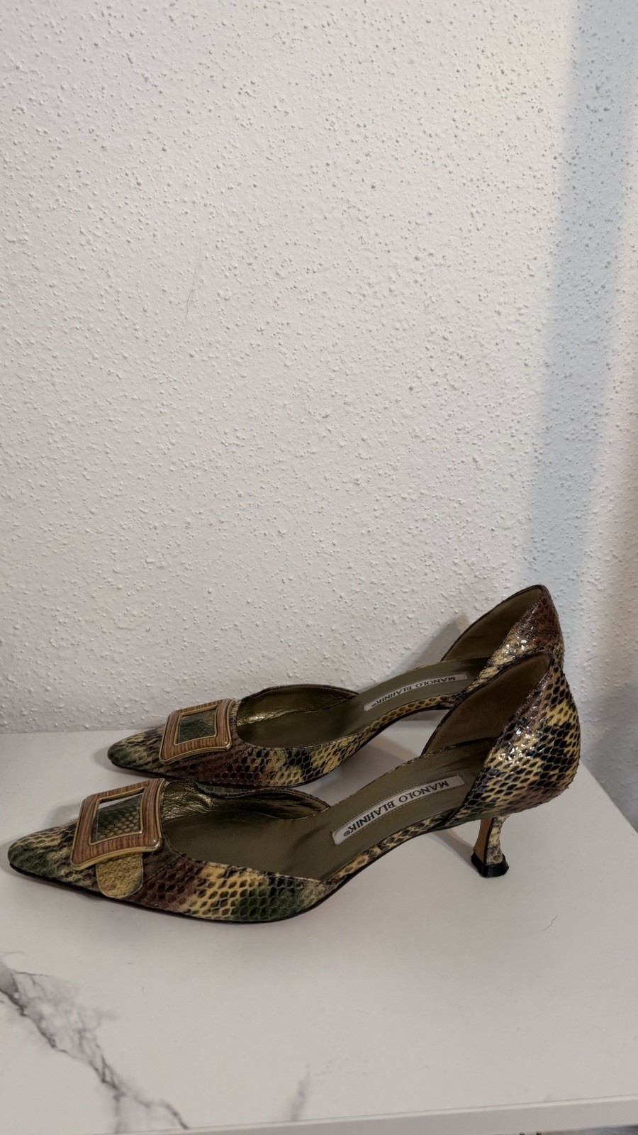 Rare Manolo Blahnik Genuine Python Kitten D’Orsey… - image 4