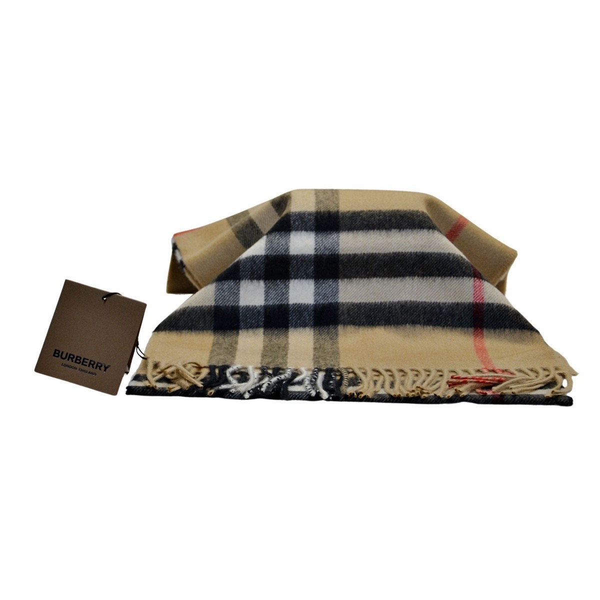 Burberry Wide-Check Cashmere Scarf - Archive Beige | eBay
