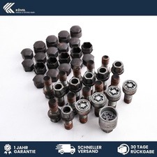 20x Radschrauben Radbolzen mit Felgenschloss und Kappen Audi A4 B8 / 8K .