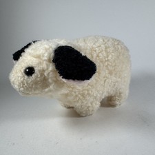 Gund Vintage Plush Woolie Lamb Sheep 7" Rattles Sherpa Cream Black 1986 Wooly