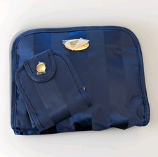CHRISTIAN DIOR Parfums Striped Navy Blue Cosmetic Travel Bag Set Makeup Pouch