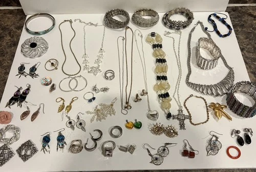 Lot 18. 48  Pc Vtg-Costume Estate Jewelry