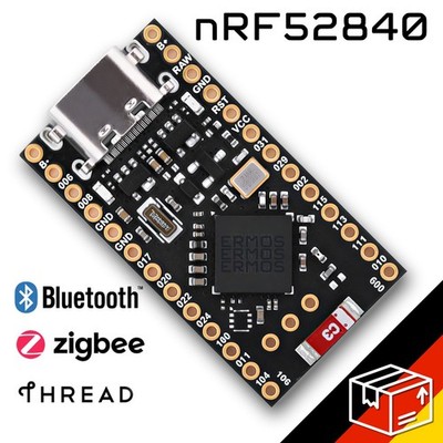 nRF52840 Dev Board BLE 5 Thread Zigbee 2,4 GHz USB C ProMicro Pinout Nice!Nano