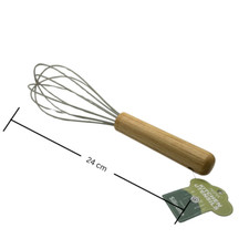 1 PCS Wood Handle Silicone Whisk