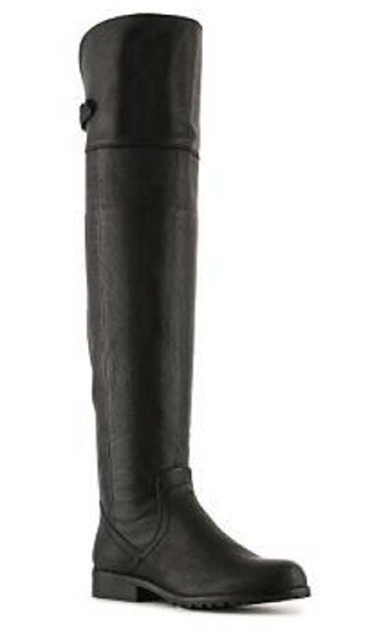 80% OFF NEW Womens STEVE MADDEN Monty High Black Leather Boots sz 5.5 $190