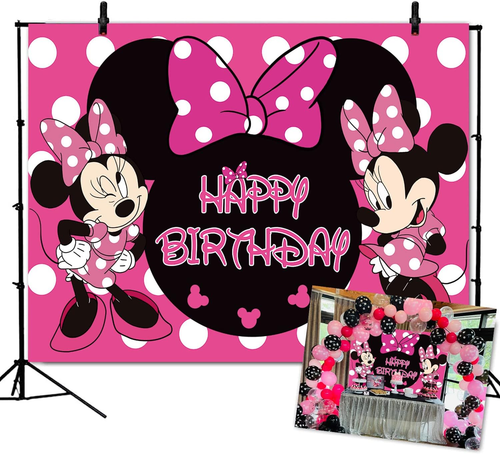 Cartoon Mouse Baby Shower Backdrop Princess Party Photography Supplies Backdrop - Picture 9 of 12
