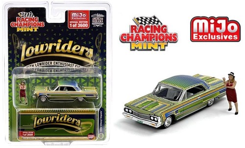 CHEVROLET Impala Lowrider + Figure - 1964 - green - Racing Champions 1:64 - Imagen 2 de 6