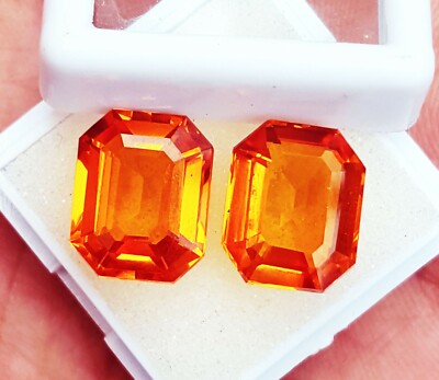 Natürlich Orange Saphir Zwischen 5 Zu 7 Karat Zertifiziert Paar Lose Edelstein