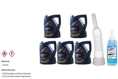 25L MANNOL Motoröl SAE 10W-40 DIESEL EXTRA inkl Auslaufschlauch Scheibenreiniger