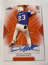 2021 LEAF PERFECT GAME AUTO JACKSON HIATT ORANGE 14/30 03
