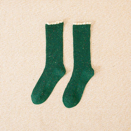 3Pairs Lady Mori Socks Knit Slouch Lace Edge Stretchy Spots Hosiery Preppy Socks - Picture 9 of 16