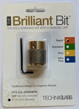 1" Brilliant Bit for Stained Glass Grinders by TechniGlass - Diamond RAPID Grit