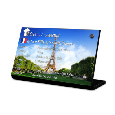 Display Plaque for LEGO 10181 Eiffel Tower, MP042