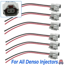 6x Denso Female Fuel Injector Connector Electrical Plug Clip Pigtail