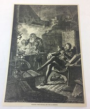 1884 magazine engraving ~ ELECTOR JOHN-GEORGE AND THE ALCHEMIST